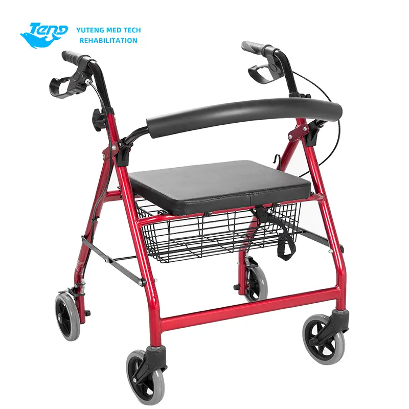 Rolador de Walker de aço com assento